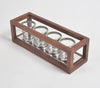 Classic Five Glass Tea Light Holders with Wooden Frame