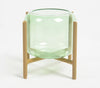 Emerald Green Glass Candle Holder with Metal Stand