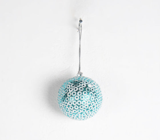 Hanging Christmas Teal Bauble Ornament