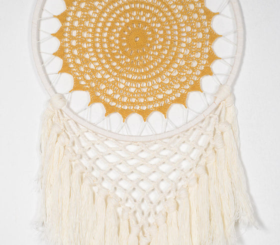 Crochet Mustard Mandala Dreamcatcher