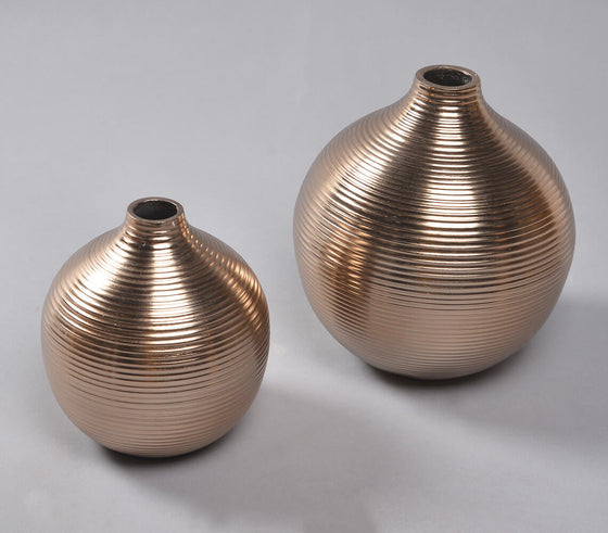 Laquered Aluminium Flower Vases (set of 2)