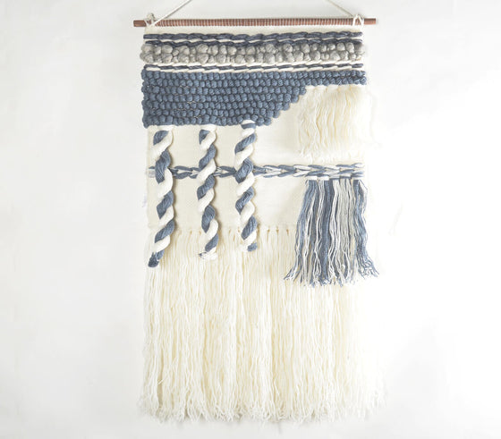 Handwoven & Tufted Abstract Fringed Wall Hanging
