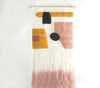 Handwoven & Tufted Abstract Wall Hanging with Ombre Fringes
