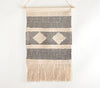 Handwoven Cotton Geometric Fringed Wall Hanging