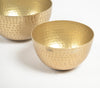 Hand Beaten Gold-toned Aluminium Nut Bowls (set of 2)