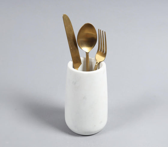 White Marble Classic Cutlery Holder