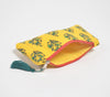 Quilted & Printed Yellow Tree Tasseled Travel Pouch