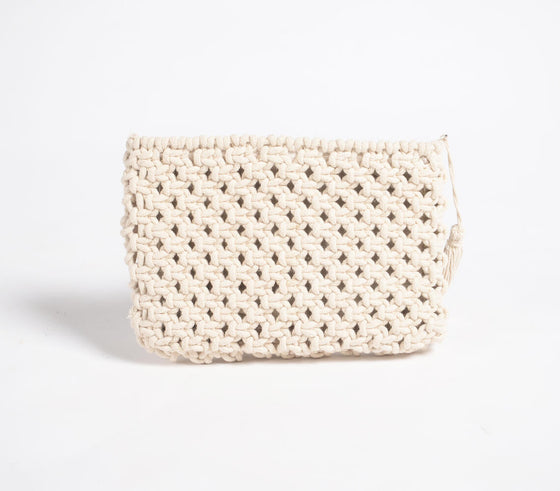Hand Knotted Macrame Travel Pouch