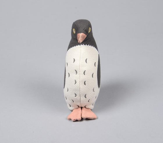 Embroidered Recycled Fabric Plush Penguin Toy