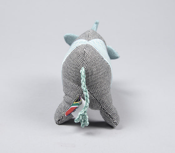 Embroidered Recycled Fabric Plush Rhino Toy