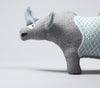 Embroidered Recycled Fabric Plush Rhino Toy
