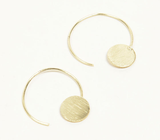 Gold-Toned Textured Metallic C-Hoop Earrings