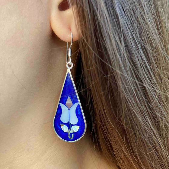 Tulip Abalone Teardrop Earrings - World Community Exchange