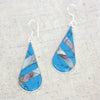 Abalone & Turquoise Striped Teardrop Earrings - World Community Exchange