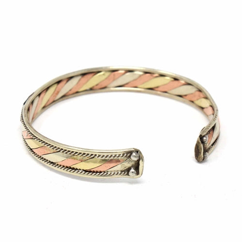 Copper and Brass Cuff Bracelet: Healing Chant - DZI (J)