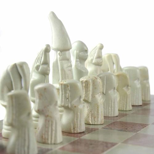Hand Carved Soapstone Maasai Chess Set - 14" Board - Smolart