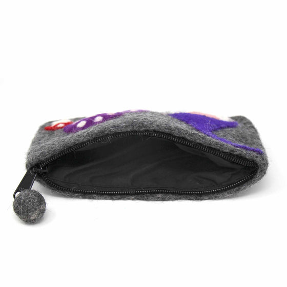 Hand Crafted Felt: Gnome and Mushroom Pouch - World Community Exchange