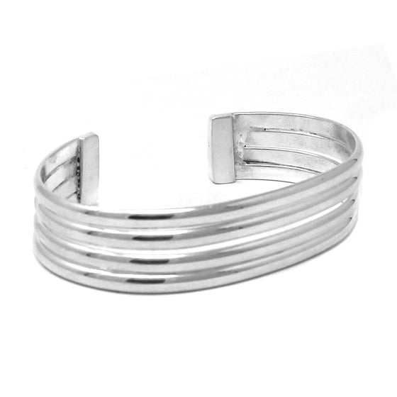 Alpaca Silver Overlay Cuff Bracelet - Four Bar Design - World Community Exchange