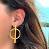 Earrings: Brass Bisected Circles - World Community Exchange