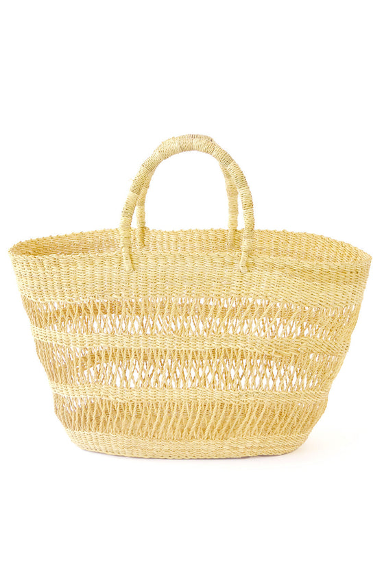 Lace Weave Short Shopper with Natural Handles