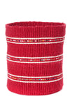Cherry Petite Set of Three Sisal Baskets with Colorful Beads