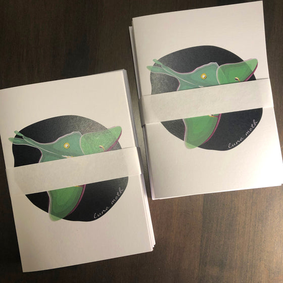 Luna moth notecards - 10 pack - Creative Vixen